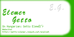 elemer getto business card
